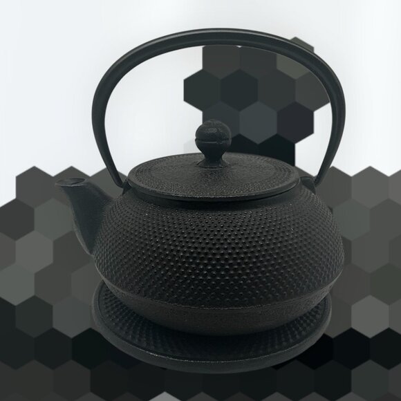 Cast Iron VTG Teapot with Handle & Hobnail Design Japanese Nambu Tekki Tetsubin - Picture 5 of 16